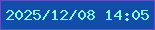 文字の大きさ：3、枠の色：5d4fc5、背景の色：144da9、文字の色：83fee2 無料ブログパーツのブログ時計