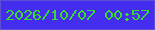 文字の大きさ：3、枠の色：5d50d1、背景の色：442def、文字の色：3adb2d 無料ブログパーツのブログ時計