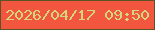 文字の大きさ：3、枠の色：5d5328、背景の色：f2563e、文字の色：d4d67b 無料ブログパーツのブログ時計