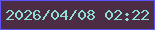 文字の大きさ：4、枠の色：5d53fa、背景の色：4d2d44、文字の色：8ddfd3 無料ブログパーツのブログ時計