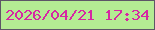 文字の大きさ：1、枠の色：5d5666、背景の色：b4ec93、文字の色：d627a3 無料ブログパーツのブログ時計
