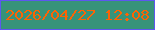 文字の大きさ：4、枠の色：5d57ef、背景の色：37937a、文字の色：fd6304 無料ブログパーツのブログ時計
