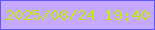 文字の大きさ：1、枠の色：5d5af7、背景の色：c6a8fc、文字の色：c3e819 無料ブログパーツのブログ時計