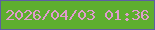 文字の大きさ：4、枠の色：5d5ea3、背景の色：5eae2f、文字の色：e09bcf 無料ブログパーツのブログ時計