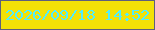 文字の大きさ：4、枠の色：5d5f7e、背景の色：f3e107、文字の色：52edfd 無料ブログパーツのブログ時計