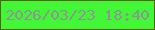 文字の大きさ：1、枠の色：5d6005、背景の色：42f836、文字の色：8e9692 無料ブログパーツのブログ時計