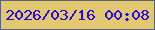 文字の大きさ：1、枠の色：5d617d、背景の色：e2c86e、文字の色：2506f7 無料ブログパーツのブログ時計