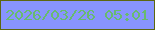 文字の大きさ：1、枠の色：5d6710、背景の色：8894fe、文字の色：68bb6e 無料ブログパーツのブログ時計