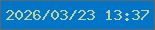文字の大きさ：3、枠の色：5d686b、背景の色：0175c7、文字の色：c1d296 無料ブログパーツのブログ時計