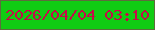 文字の大きさ：4、枠の色：5d6c3d、背景の色：10cc13、文字の色：c60a49 無料ブログパーツのブログ時計