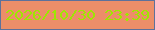 文字の大きさ：3、枠の色：5d719b、背景の色：ec8e69、文字の色：9ee702 無料ブログパーツのブログ時計
