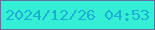 文字の大きさ：4、枠の色：5d729e、背景の色：34eed5、文字の色：1dafd3 無料ブログパーツのブログ時計