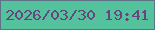 文字の大きさ：2、枠の色：5d7385、背景の色：55c29e、文字の色：67457e 無料ブログパーツのブログ時計