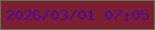文字の大きさ：1、枠の色：5d7653、背景の色：7d1f33、文字の色：4f0792 無料ブログパーツのブログ時計