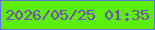 文字の大きさ：1、枠の色：5d76d4、背景の色：5bee0a、文字の色：7647c2 無料ブログパーツのブログ時計