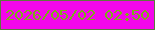 文字の大きさ：3、枠の色：5d793f、背景の色：f306eb、文字の色：7cac18 無料ブログパーツのブログ時計