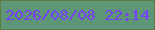 文字の大きさ：5、枠の色：5d7c3f、背景の色：5e9778、文字の色：763ffd 無料ブログパーツのブログ時計