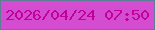 文字の大きさ：5、枠の色：5d7c95、背景の色：d44dd1、文字の色：c0029a 無料ブログパーツのブログ時計