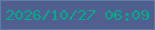 文字の大きさ：4、枠の色：5d7fa5、背景の色：515f90、文字の色：01ad89 無料ブログパーツのブログ時計