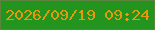 文字の大きさ：4、枠の色：5d833c、背景の色：23941d、文字の色：e8980d 無料ブログパーツのブログ時計