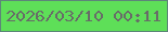 文字の大きさ：1、枠の色：5d8679、背景の色：5edf58、文字の色：686c68 無料ブログパーツのブログ時計
