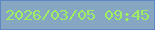 文字の大きさ：5、枠の色：5d87c3、背景の色：86a6c2、文字の色：9eee61 無料ブログパーツのブログ時計