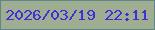 文字の大きさ：5、枠の色：5d8886、背景の色：9fad93、文字の色：3c30d6 無料ブログパーツのブログ時計