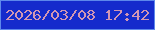 文字の大きさ：5、枠の色：5d88eb、背景の色：152bcc、文字の色：d297b3 無料ブログパーツのブログ時計