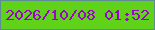 文字の大きさ：5、枠の色：5d8c97、背景の色：61d21a、文字の色：9d04ca 無料ブログパーツのブログ時計
