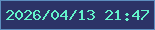 文字の大きさ：4、枠の色：5d8dbe、背景の色：2c3367、文字の色：63f4cb 無料ブログパーツのブログ時計