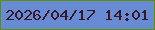 文字の大きさ：4、枠の色：5d8e04、背景の色：688cd4、文字の色：3a1727 無料ブログパーツのブログ時計