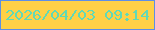 文字の大きさ：4、枠の色：5d8ee6、背景の色：ffd046、文字の色：62d9b6 無料ブログパーツのブログ時計