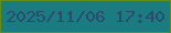文字の大きさ：5、枠の色：5d8f19、背景の色：1a7b81、文字の色：2a4b6c 無料ブログパーツのブログ時計