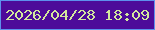 文字の大きさ：5、枠の色：5d90ed、背景の色：4d0b9a、文字の色：d2e89d 無料ブログパーツのブログ時計