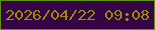 文字の大きさ：4、枠の色：5d910f、背景の色：350445、文字の色：918f09 無料ブログパーツのブログ時計