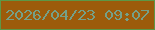文字の大きさ：2、枠の色：5d9746、背景の色：9c5b0b、文字の色：75a088 無料ブログパーツのブログ時計