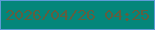 文字の大きさ：2、枠の色：5d9bd7、背景の色：04867a、文字の色：605e40 無料ブログパーツのブログ時計