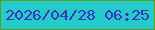 文字の大きさ：2、枠の色：5d9e12、背景の色：24cbca、文字の色：3936ba 無料ブログパーツのブログ時計