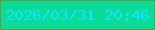 文字の大きさ：4、枠の色：5d9f42、背景の色：0bda98、文字の色：0be8fc 無料ブログパーツのブログ時計