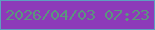 文字の大きさ：5、枠の色：5d9fc0、背景の色：8d3ab9、文字の色：5b967d 無料ブログパーツのブログ時計