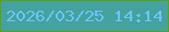 文字の大きさ：4、枠の色：5da014、背景の色：44a29f、文字の色：6bc5f5 無料ブログパーツのブログ時計
