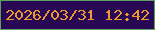 文字の大きさ：5、枠の色：5da161、背景の色：280754、文字の色：ef9733 無料ブログパーツのブログ時計