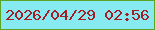 文字の大きさ：1、枠の色：5da324、背景の色：87eaf1、文字の色：a41e28 無料ブログパーツのブログ時計