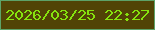 文字の大きさ：4、枠の色：5da368、背景の色：514406、文字の色：86e30e 無料ブログパーツのブログ時計