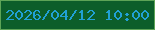 文字の大きさ：4、枠の色：5da457、背景の色：0c5e2a、文字の色：21a0d5 無料ブログパーツのブログ時計
