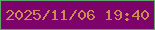文字の大きさ：1、枠の色：5da469、背景の色：7d026a、文字の色：c78d51 無料ブログパーツのブログ時計