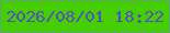 文字の大きさ：5、枠の色：5da572、背景の色：45cf03、文字の色：5152c0 無料ブログパーツのブログ時計
