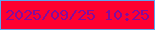 文字の大きさ：1、枠の色：5da5ef、背景の色：fe0031、文字の色：830c9c 無料ブログパーツのブログ時計
