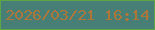 文字の大きさ：2、枠の色：5da646、背景の色：477e75、文字の色：ac7739 無料ブログパーツのブログ時計