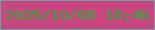 文字の大きさ：1、枠の色：5da9a1、背景の色：cc4582、文字の色：20b52f 無料ブログパーツのブログ時計